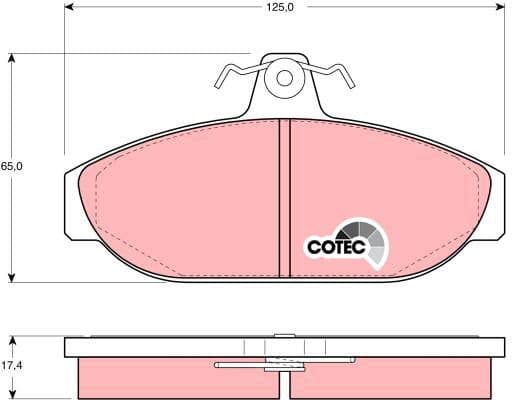 Brake Pad Set, disc brake COTEC GDB482 - image 2
