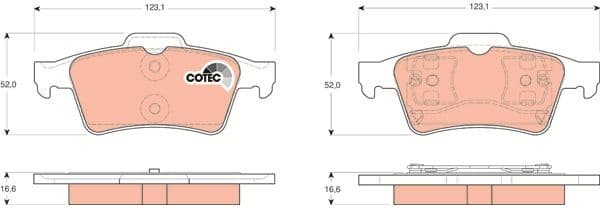 Brake pads rear, Top Quality GDB1469 - image 3