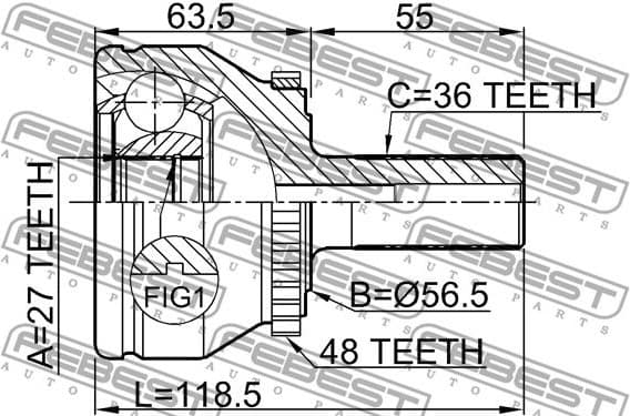 Joint Kit, drive shaft 2710-XC90 - image 2