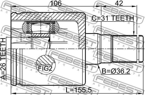Joint Kit, drive shaft 2711-S60IILH - image 2