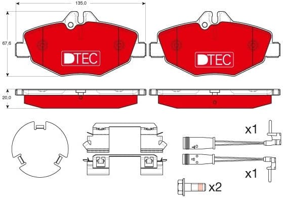 Brake Pad Set, disc brake DTEC COTEC GDB1542DTE - image 2
