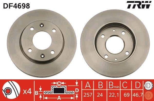 Brake Disc DF4698 - image 2