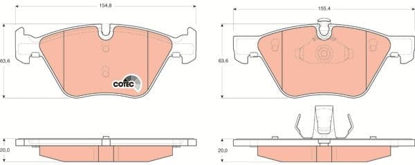 Brake pads front, Top Quality GDB1559 - image 3