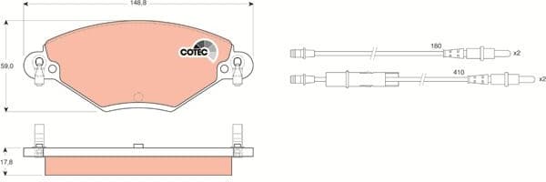 Brake Pad Set, disc brake COTEC GDB1448 - image 3