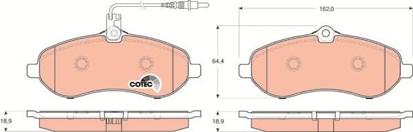 Brake Pad Set, disc brake COTEC GDB1718 - image 3