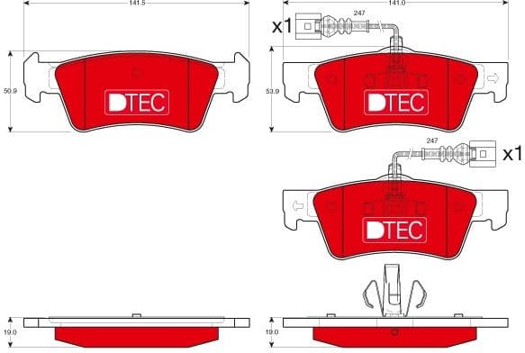 Brake Pad Set, disc brake DTEC COTEC GDB1672DTE - image 2