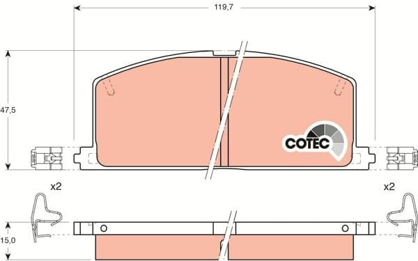 Brake Pad Set, disc brake COTEC GDB323 - image 3