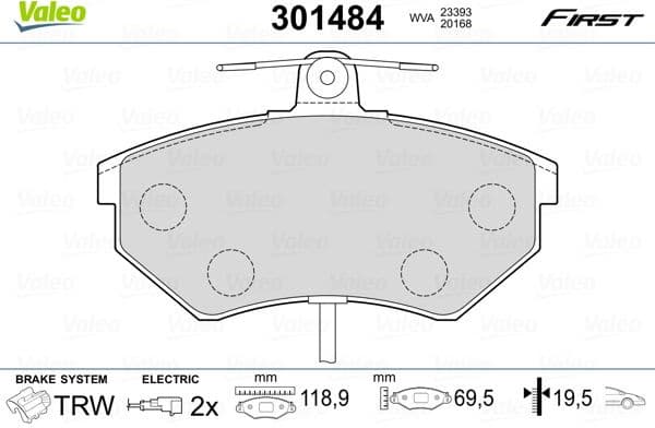 Brake Pad Set, disc brake ESSENTIAL 301484