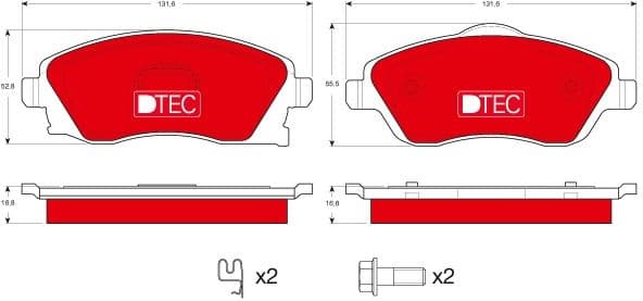 Brake Pad Set, disc brake DTEC COTEC GDB1570DTE - image 2