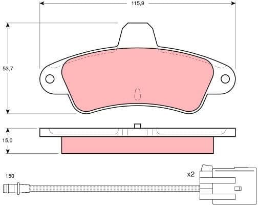 Brake Pad Set, disc brake GDB1112 - image 2
