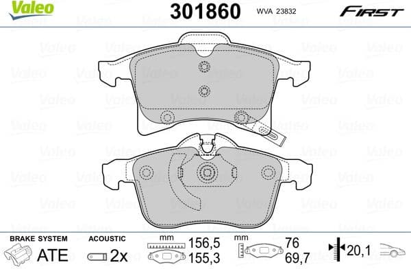 Brake Pad Set, disc brake ESSENTIAL 301860