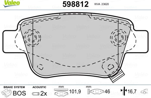 Brake Pad Set, disc brake 598812