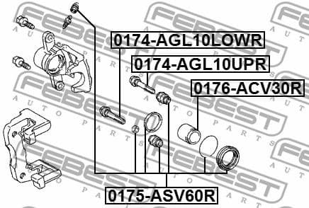 Guide Bolt, brake caliper 0174-AGL10LOWR - image 2