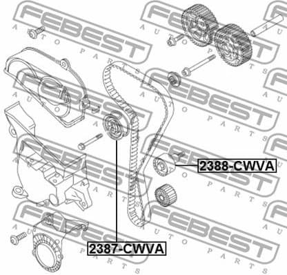 Tensioner Pulley, timing belt 2387-CWVA - image 2