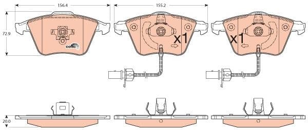 Brake pads front, Top Quality GDB1554 - image 3