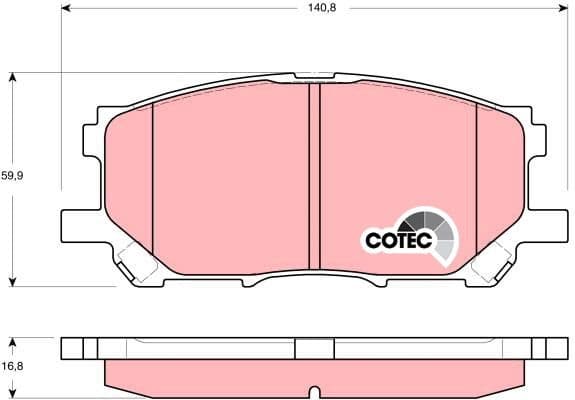Brake pads front, Top Quality GDB3338 - image 3