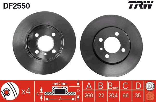 Brake Disc DF2550 - image 3