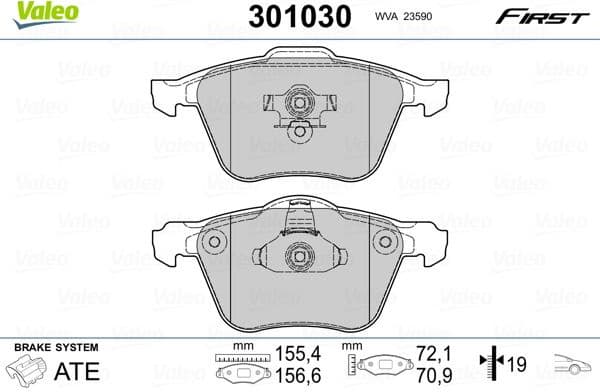 Brake Pad Set, disc brake ESSENTIAL 301030