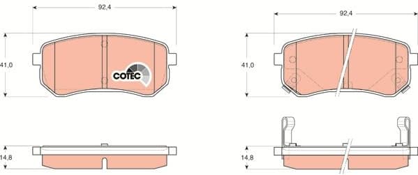 Brake Pad Set, disc brake COTEC GDB3370 - image 3