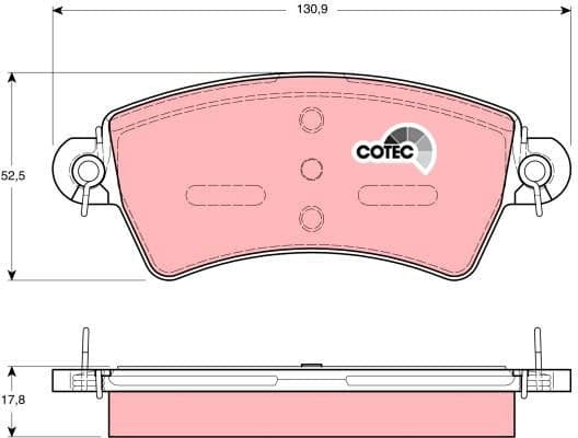 Brake Pad Set, disc brake COTEC GDB1385 - image 3