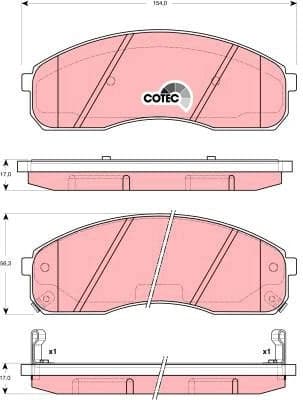 Brake Pad Set, disc brake COTEC GDB3301 - image 2