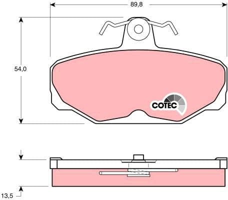 Brake Pad Set, disc brake COTEC GDB472 - image 2
