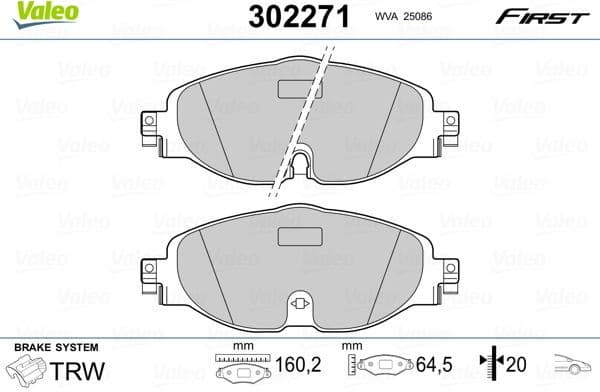 Brake Pad Set, disc brake ESSENTIAL 302271