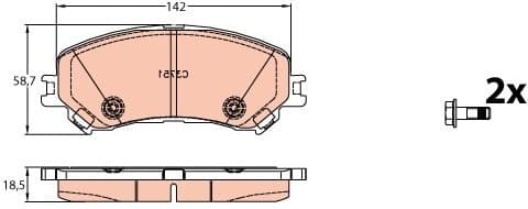 Brake pads front, Top Quality GDB2152 - image 2