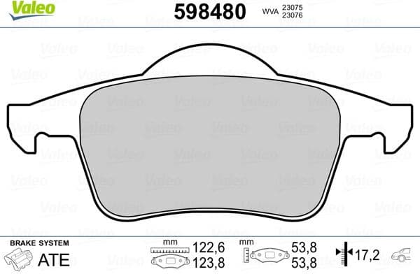 Brake Pad Set, disc brake 598480