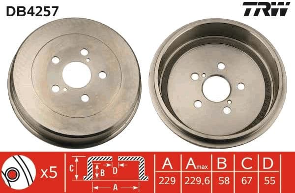Brake Drum DB4257 - image 3
