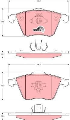 Brake pads front, Top Quality GDB1607 - image 3