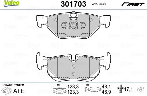 Brake Pad Set, disc brake ESSENTIAL 301703