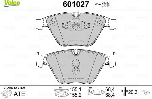 Brake Pad Set, disc brake 601027
