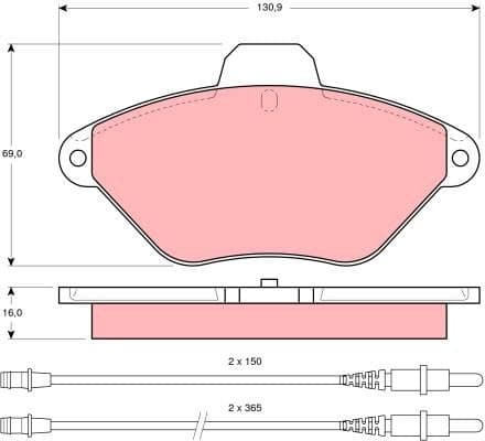 Brake Pad Set, disc brake GDB1102 - image 2