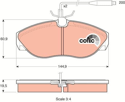 Brake Pad Set, disc brake COTEC GDB1105 - image 4
