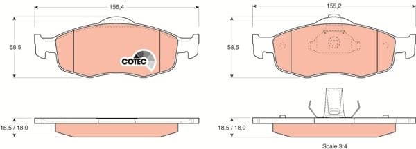 Brake Pad Set, disc brake COTEC GDB1107 - image 3