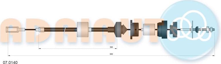 Cable Pull, clutch control 07.0140