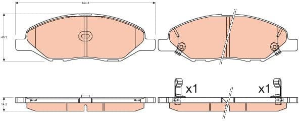 Brake Pad Set, disc brake GDB3577 - image 2