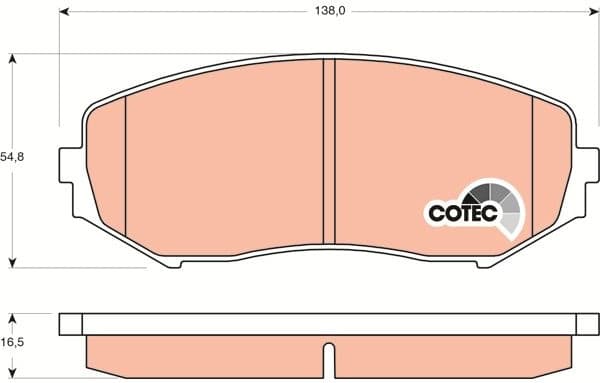 Brake Pad Set, disc brake COTEC GDB3443 - image 3