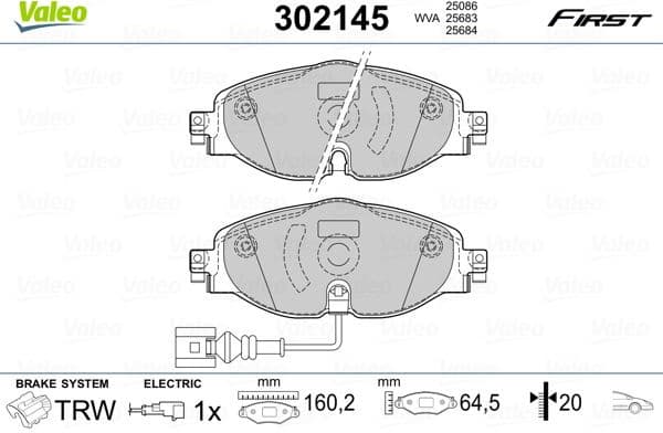 Brake Pad Set, disc brake ESSENTIAL 302145