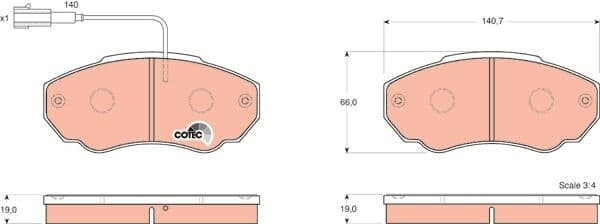 Brake Pad Set, disc brake COTEC GDB1517 - image 3