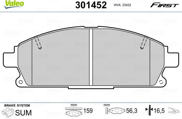 Brake Pad Set, disc brake ESSENTIAL 301452