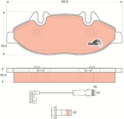Brake Pad Set, disc brake COTEC GDB1600 - image 4