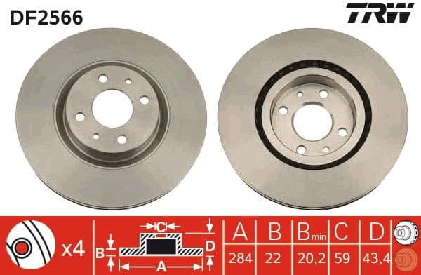 Brake Disc DF2566 - image 3