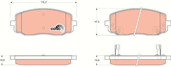 Brake Pad Set, disc brake COTEC GDB3369 - image 3