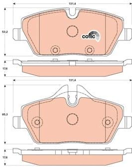 Brake Pad Set, disc brake COTEC GDB1870 - image 3