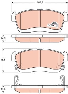 Brake Pad Set, disc brake COTEC GDB3430 - image 3