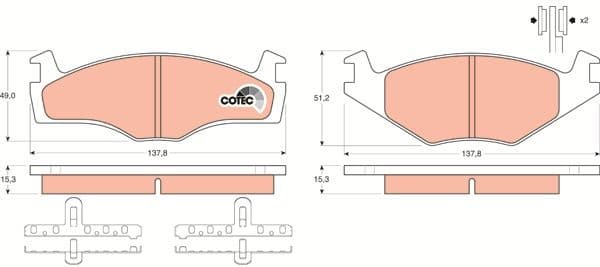 Brake Pad Set, disc brake COTEC GDB459 - image 3