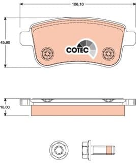 Brake pads rear, Top Quality GDB1791 - image 3