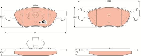 Brake Pad Set, disc brake COTEC GDB1487 - image 3
